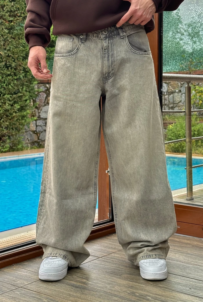 Yanı Taşlı Extra Baggy Pantolon