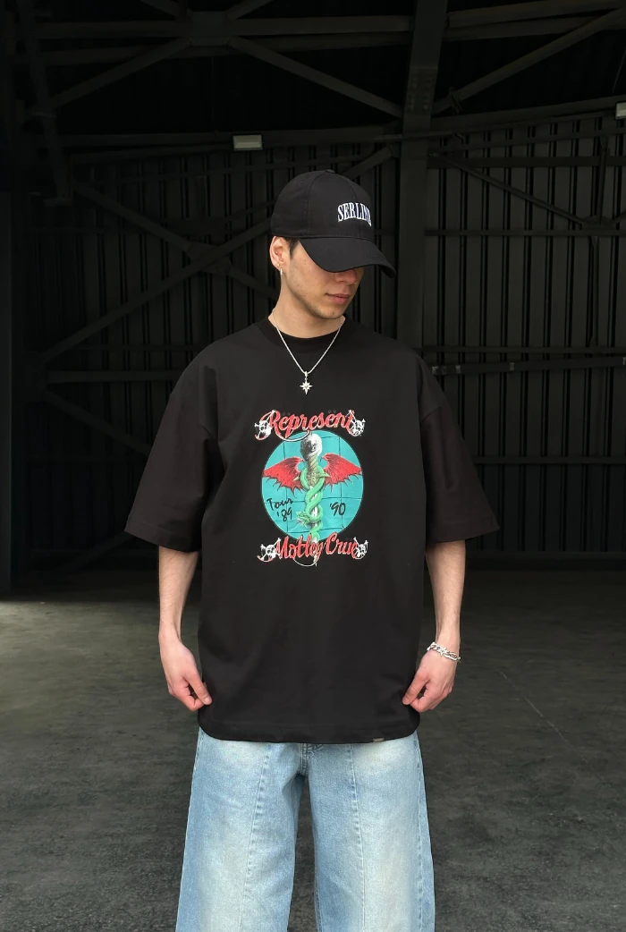Represent Baskılı Oversize T-shirt