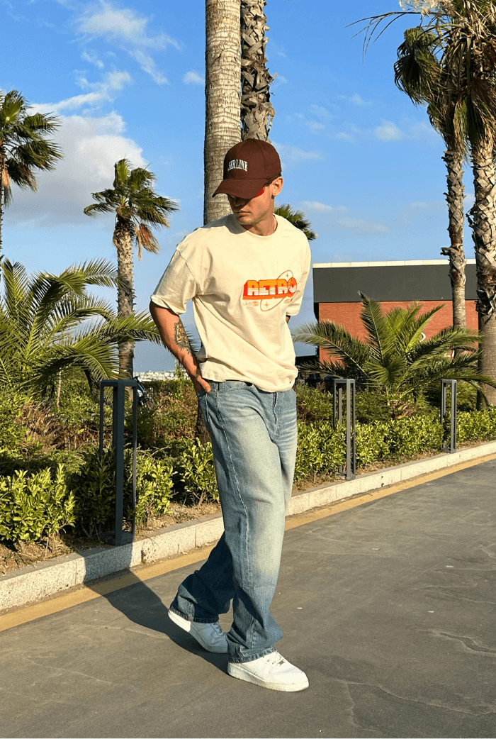 Premium Sarımsı Bıyıklı Baggy Pantolon