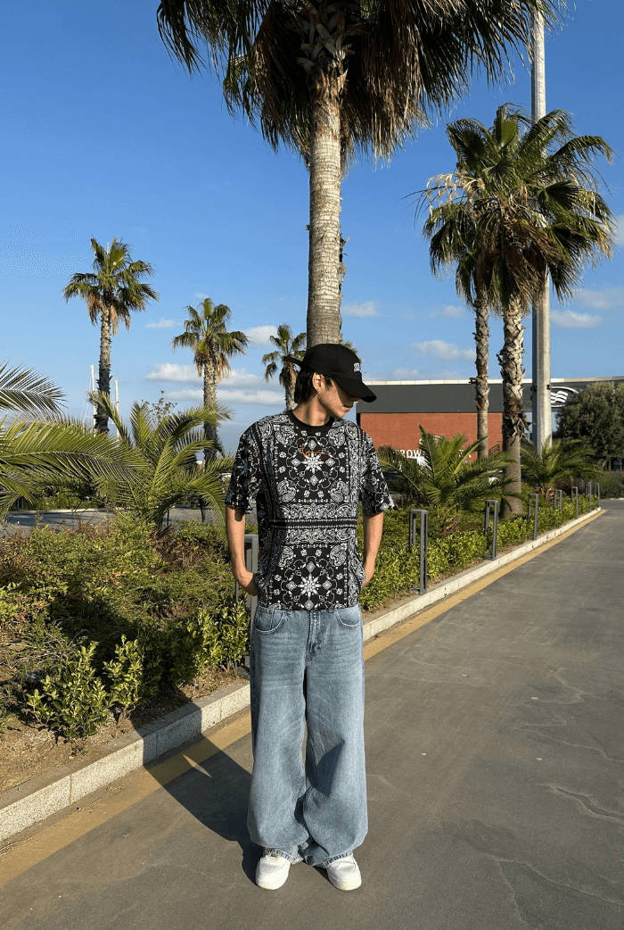 Bandana Baskılı Oversize T-shirt