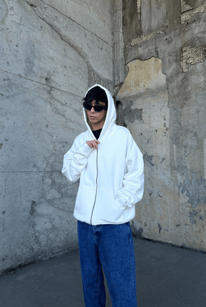 Basic Oversize Zip Hoodie