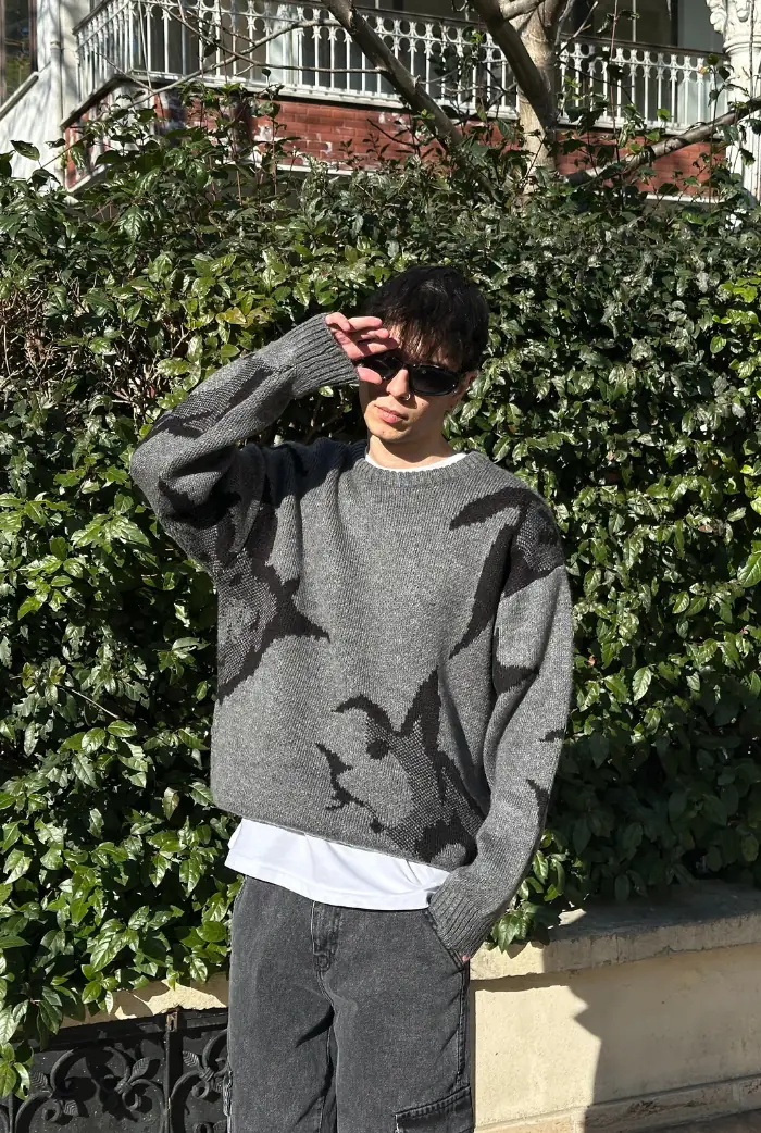 Shadow Desenli Oversize Premium Kazak