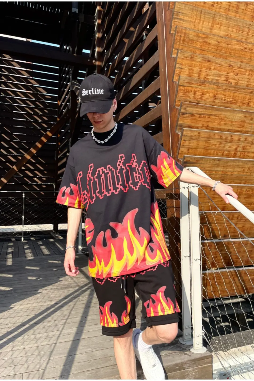 Flame Printed Oversize T-shirt