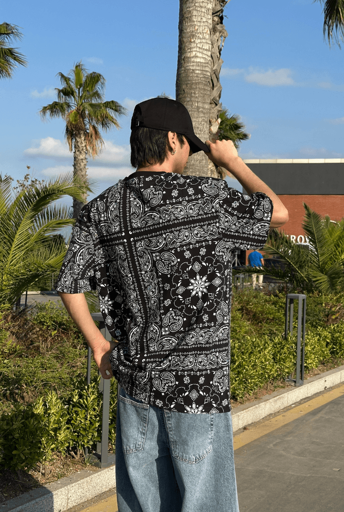Bandana Baskılı Oversize T-shirt
