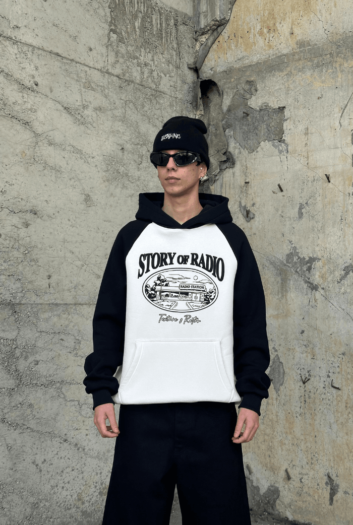 Story Of Radio Oversize Hoodie - Siyah