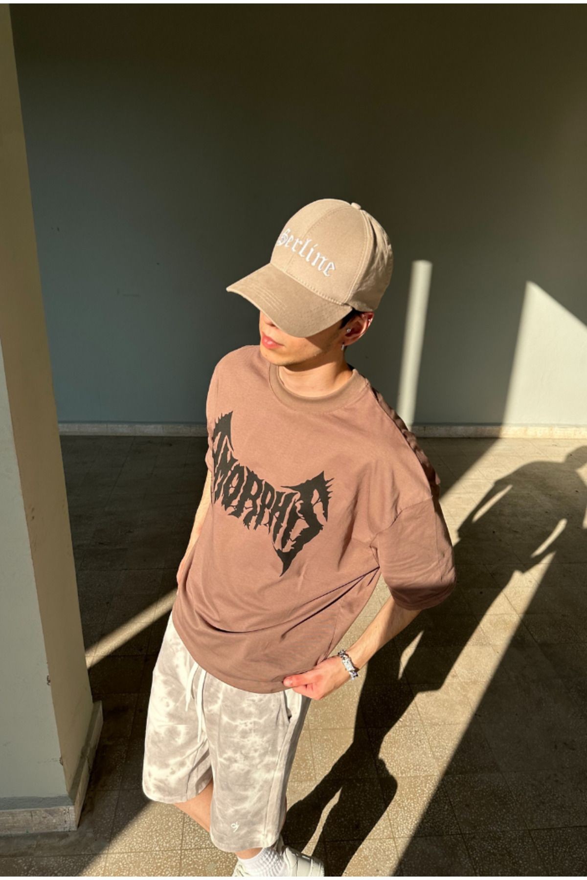 Amorphis Brown Oversize T-shirt