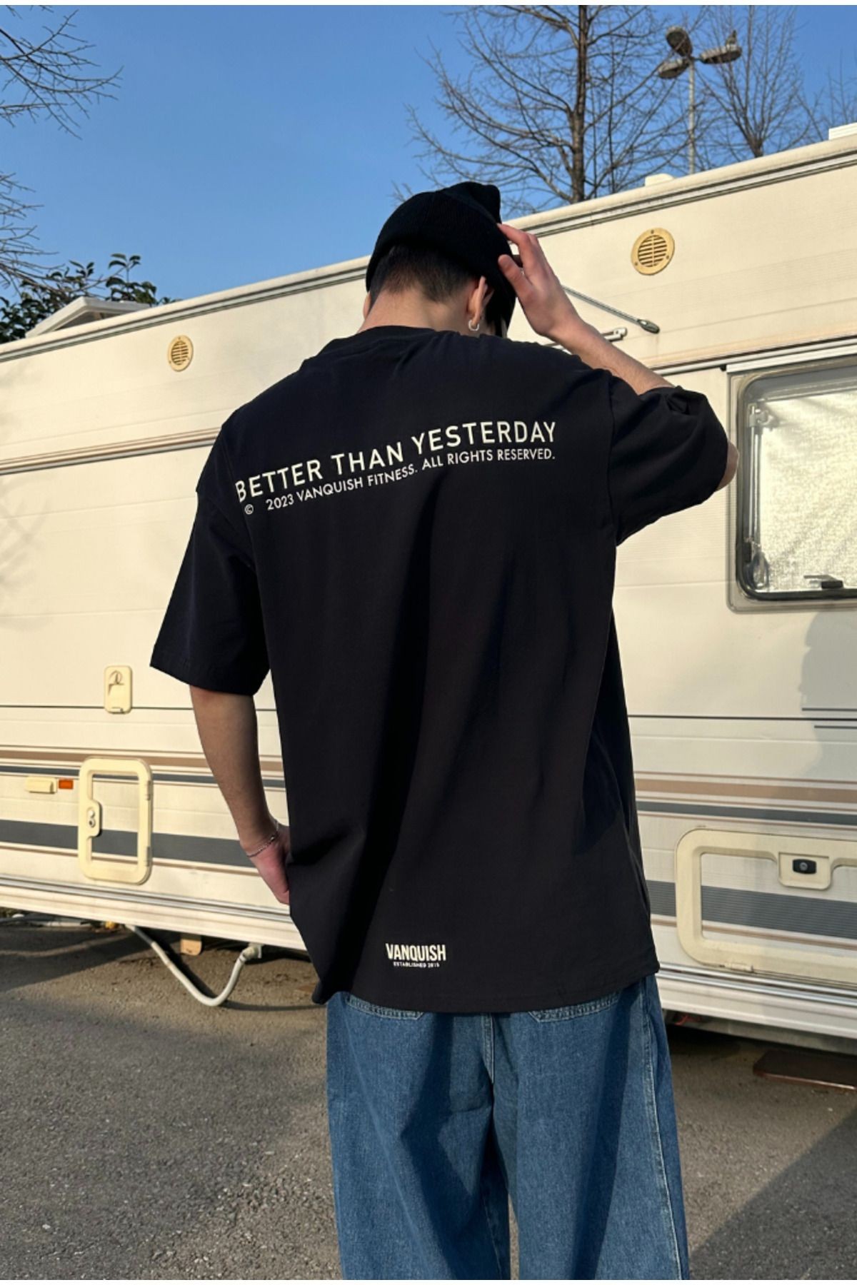 VANQUISH Siyah Oversize T-shirt