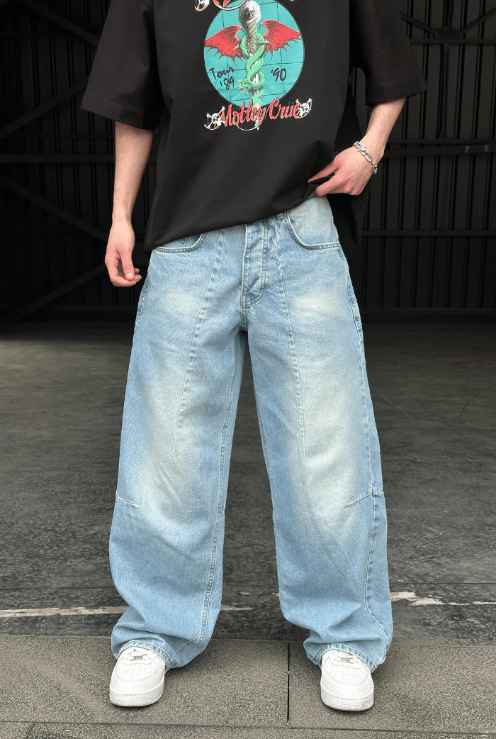 Buz Mavisi Baggy Pantolon