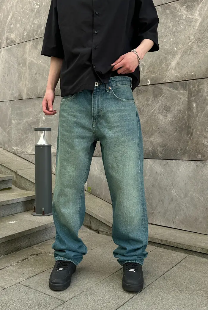 Premium Taşlamalı Baggy Pantolon