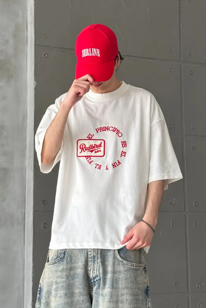 Redburd Nakışlı Oversize T-shirt