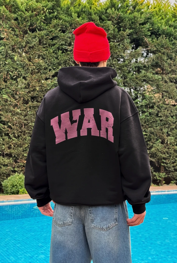 Premium War Baskılı Oversize Zip