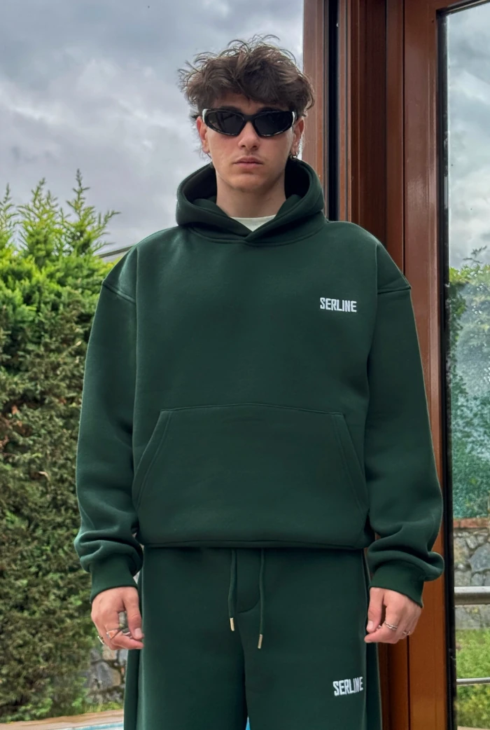 Serline Premium Oversize Hoodie - Yeşil