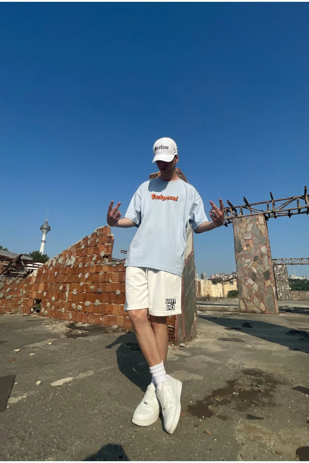 Background Bebe Mavisi Oversize T-shirt