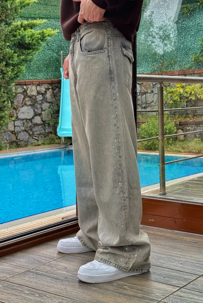 Yanı Taşlı Extra Baggy Pantolon
