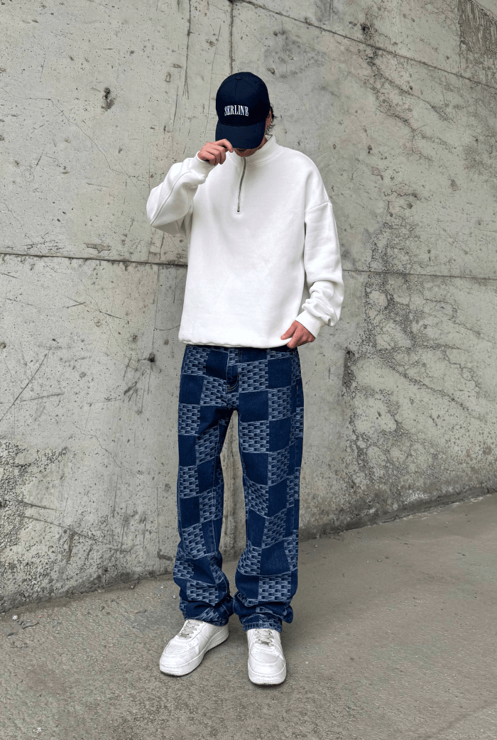 Desenli Baggy Pantolon