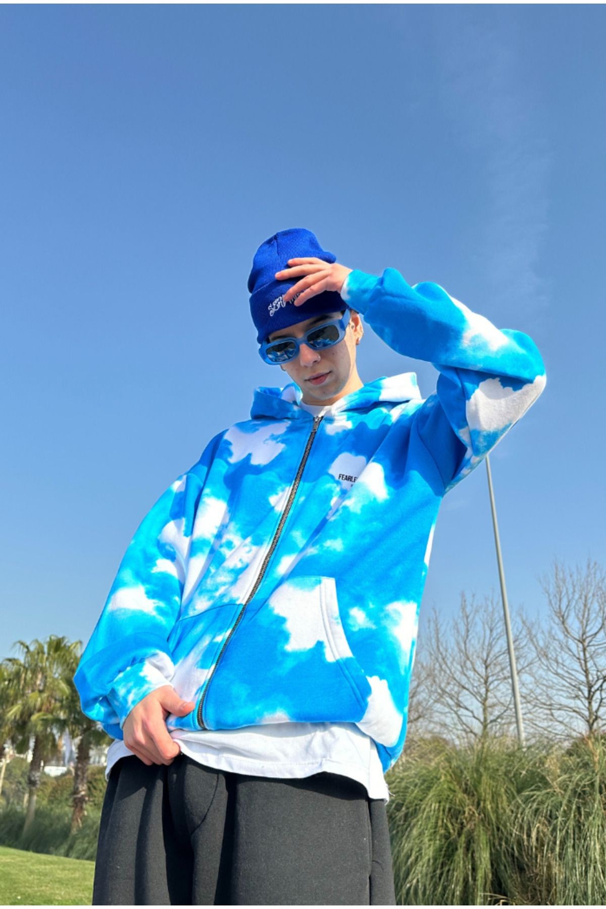 Worldwide Fearless Batik Oversize Zip Hoodie