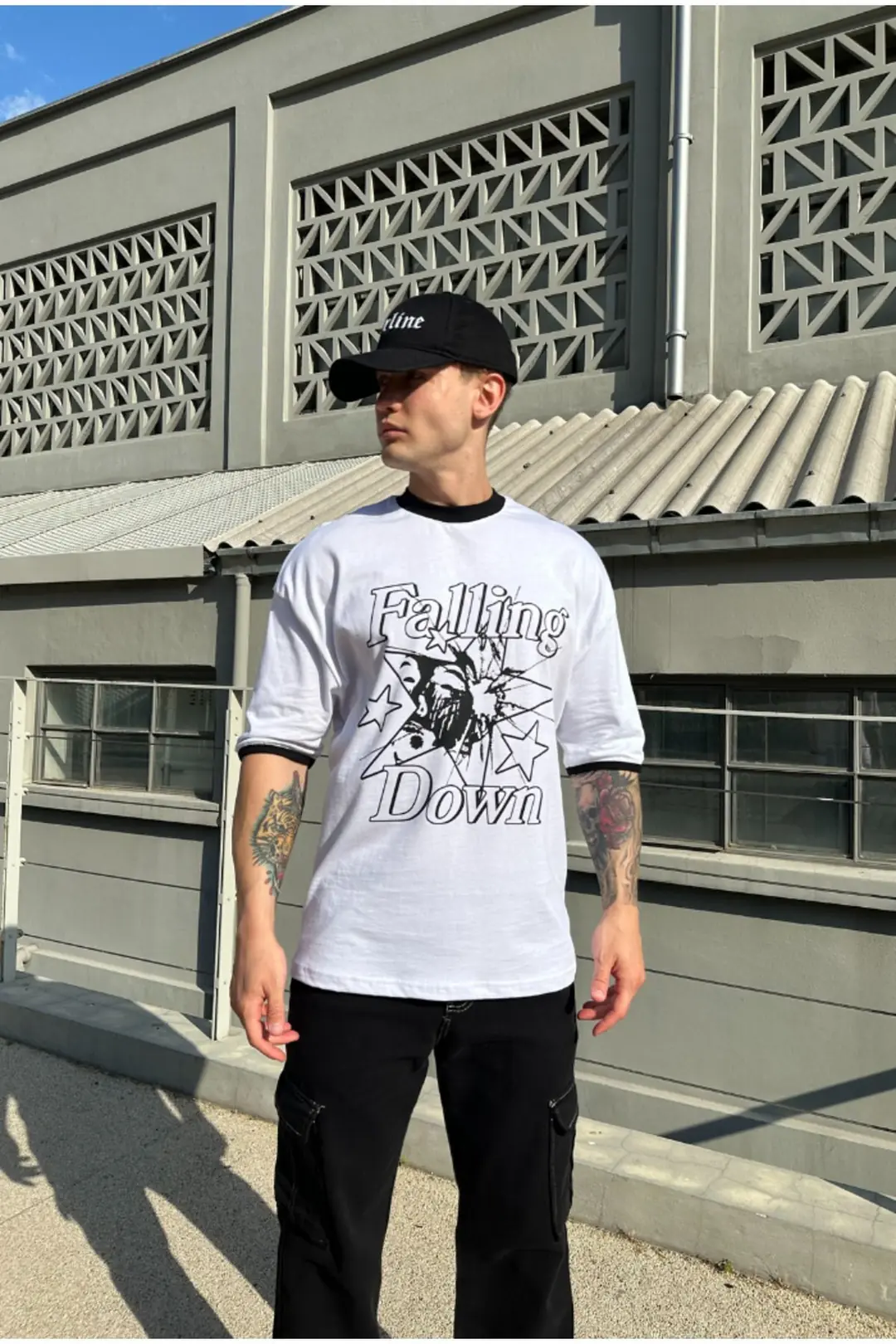 Falling Down Printed Oversize T-shirt