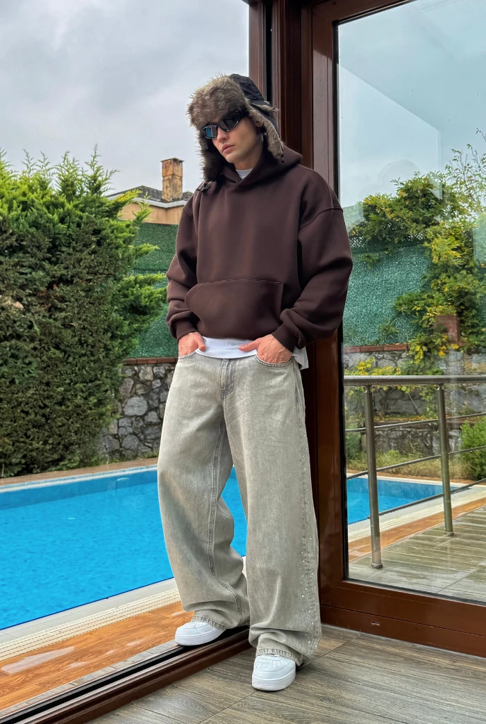 Yanı Taşlı Extra Baggy Pantolon