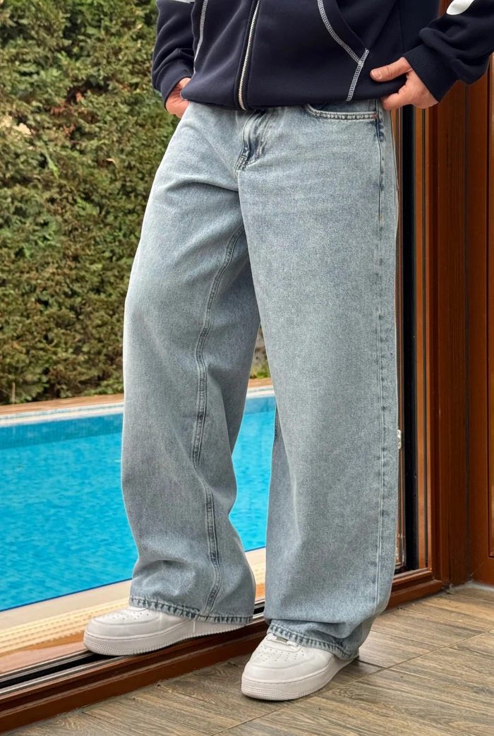Buz Mavisi Extra Baggy Pantolon