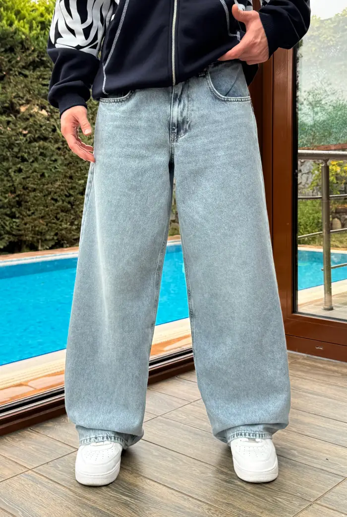 Buz Mavisi Extra Baggy Pantolon