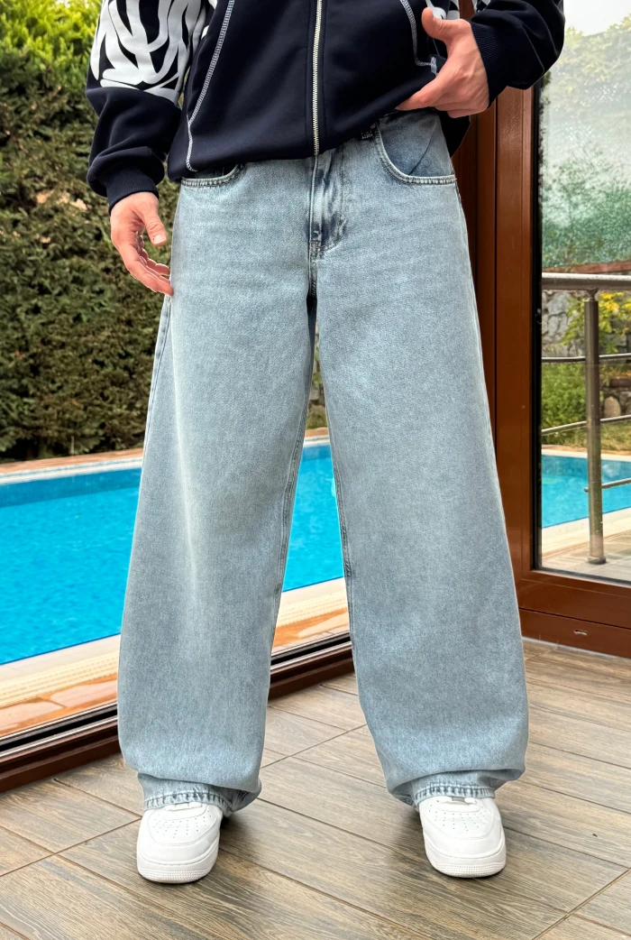 Buz Mavisi Extra Baggy Pantolon