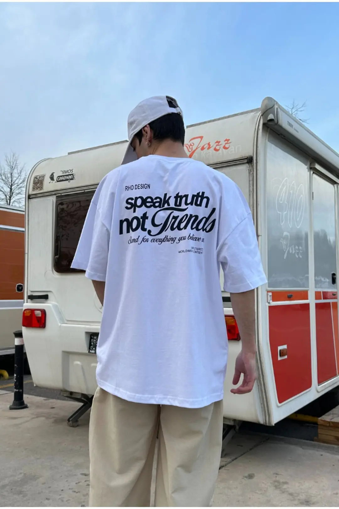 Speak Truth Not Friends Beyaz Oversize T-shirt