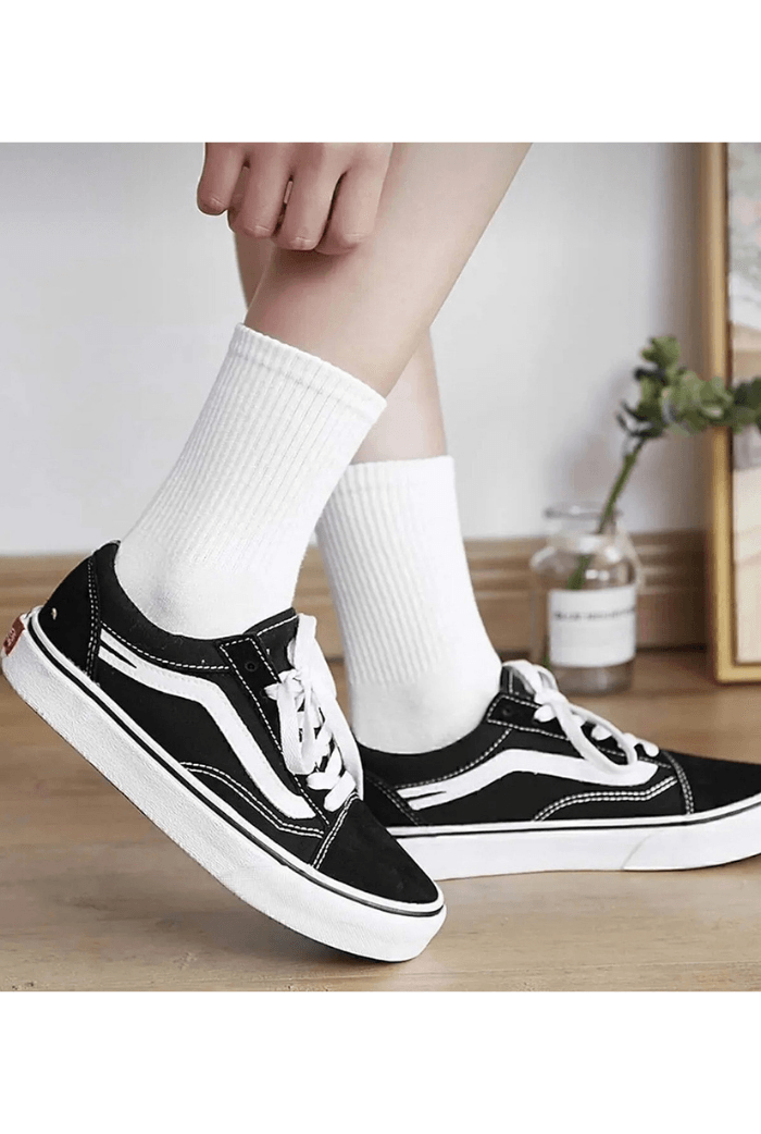  6 Çift Unisex Pamuklu Tenis Çorap Soket Boy