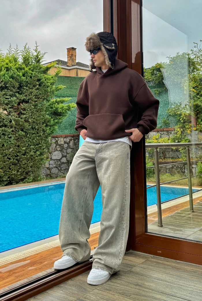 Yanı Taşlı Extra Baggy Pantolon