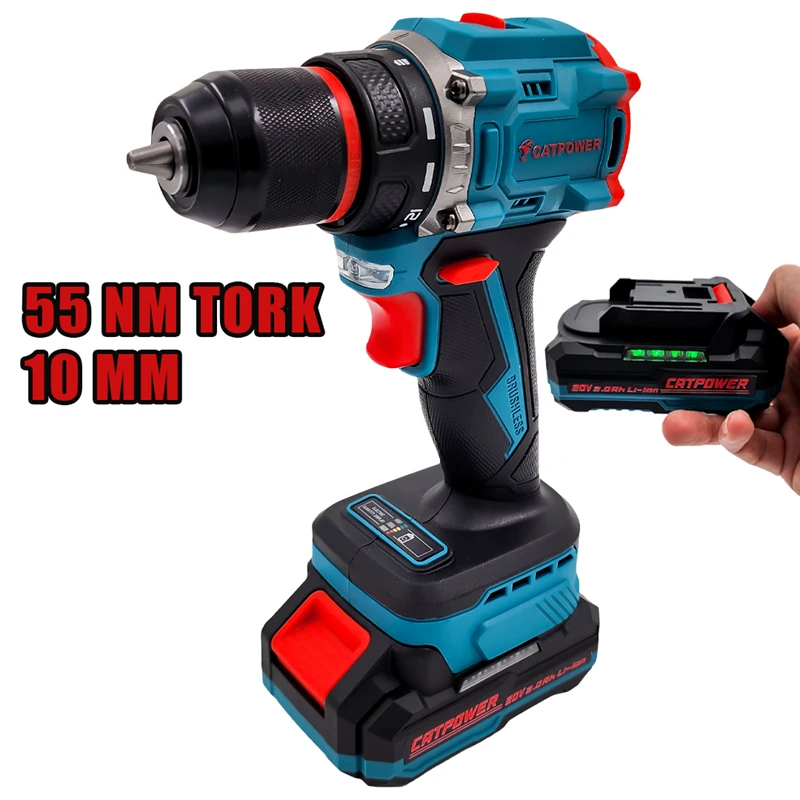 CATPOWER E1010 KÖMÜRSÜZ AKÜLÜ VİDALAMA Li-ion (SET) 10 MM 20V 2.0 Ah