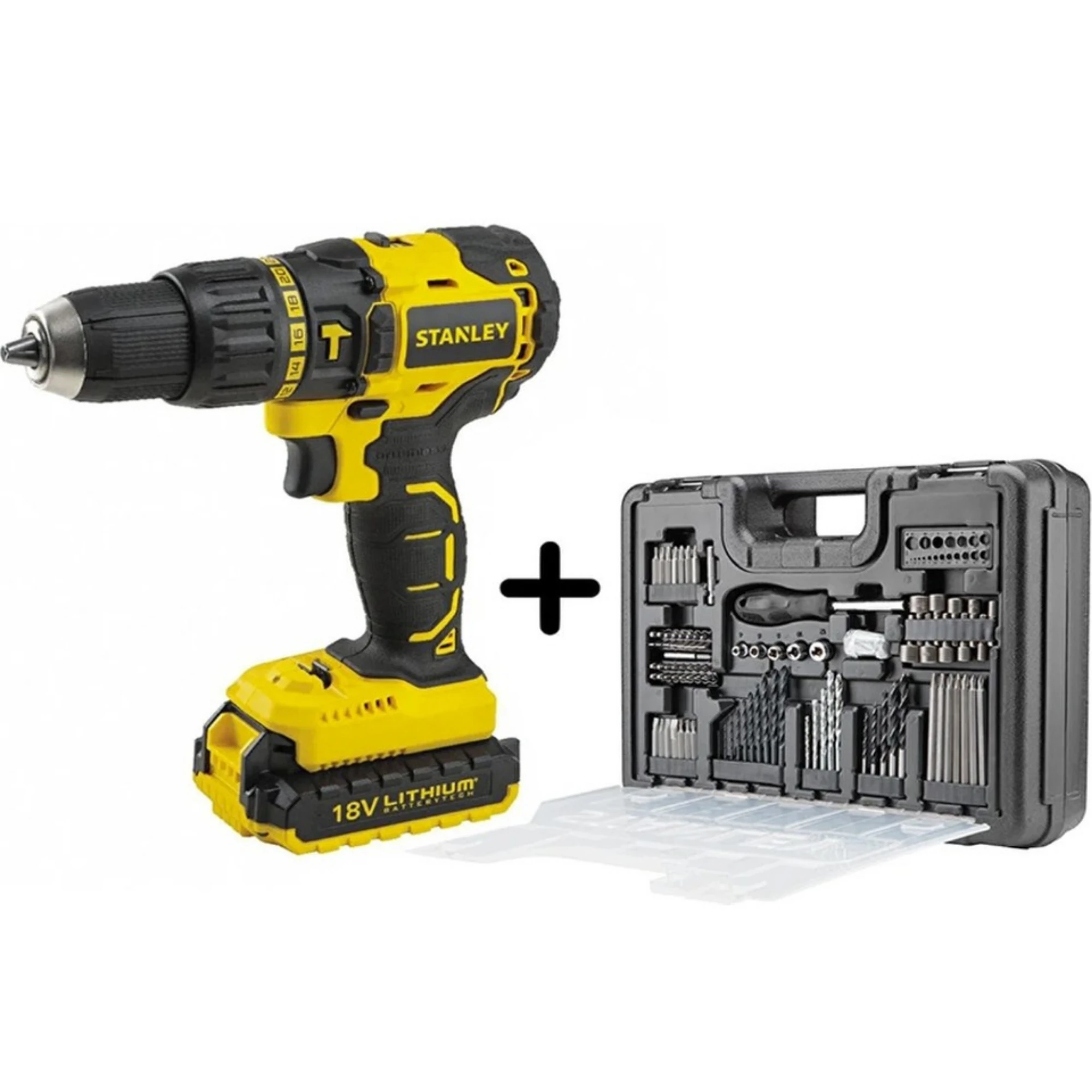 Stanley SBH20D2K-TR 18 V 1,5 Ah Li-Ion Çift Akülü Kömürsüz Profesyonel Darbeli Matkap