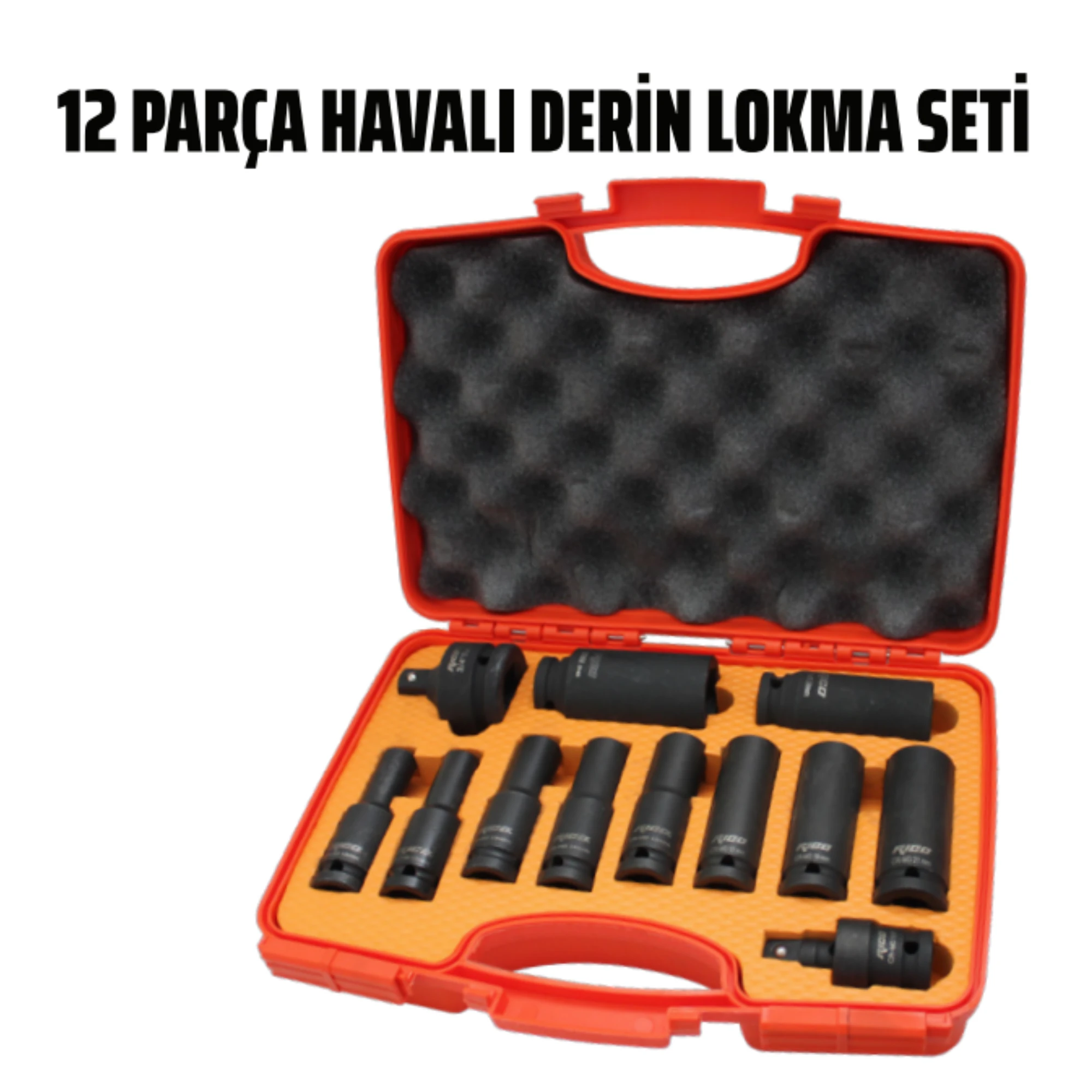 Rico 1/2 12 Parça 6 Köşe Havalı Uzun Lokma Takımı Seti