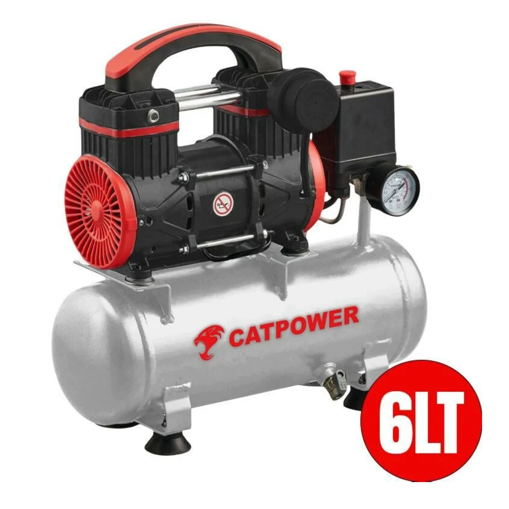 CATPOWER 3120 - ZIMBA TABANCASI HAVALI + CATPOWER 1111 Sessiz Ve Yağsız Kompresör 1 HP 6 LT