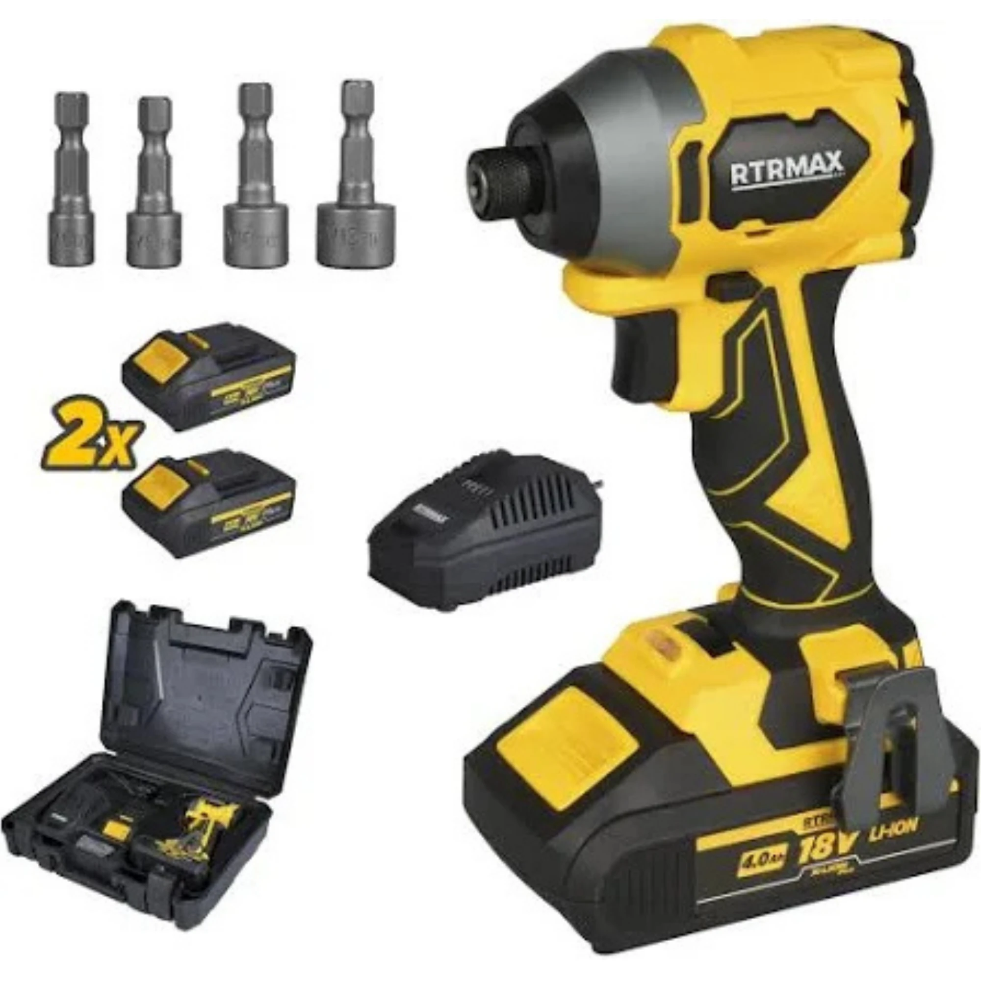 Rtrmax Rtx3050 Şarjlı Torklu Vidalama Kömürsüz 230nm 2x4 Ah Plus Çift Akü Hızlı Şarj X-Lion