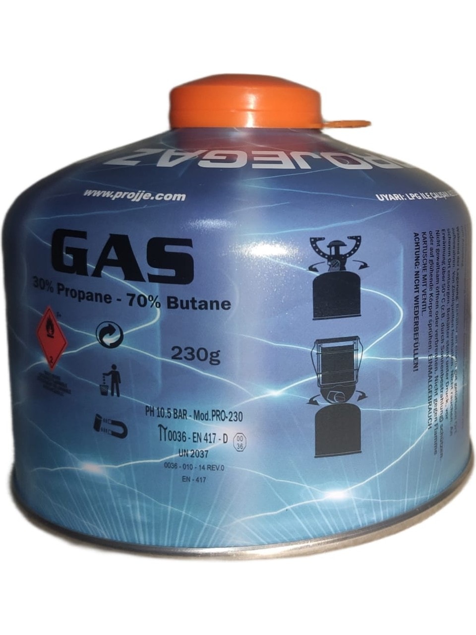 Projegaz Kamp Gazı Gaz Kartuşu 230 gr