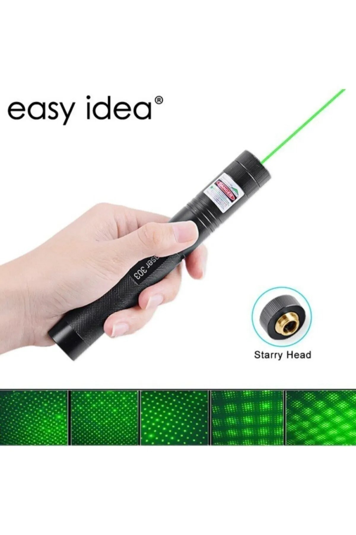 Green Laser Pointer Şarjlı Güçlü Yeşil Lazer Metal Kasa