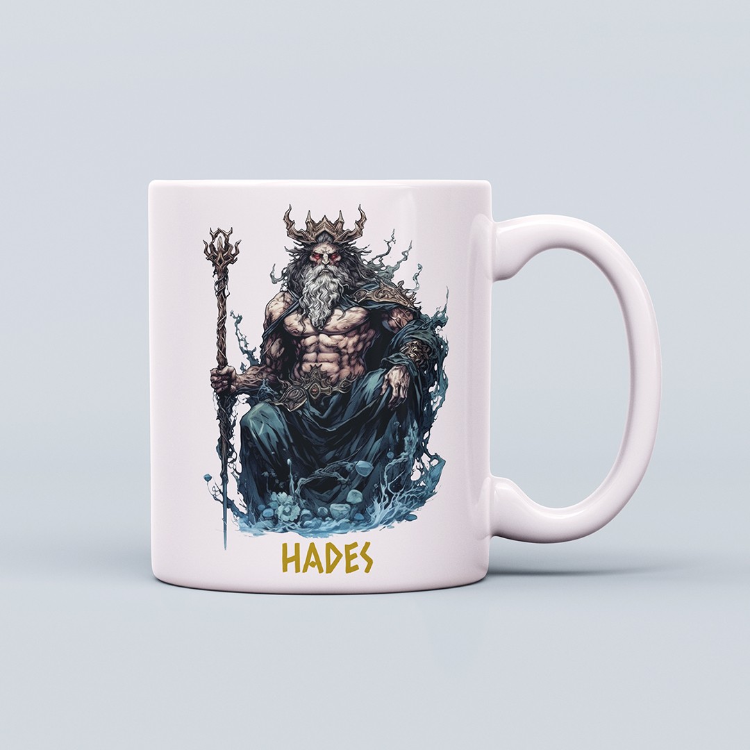 Yunan Tanrıları Temalı 330ml Seramik Kahve Kupası – Hades