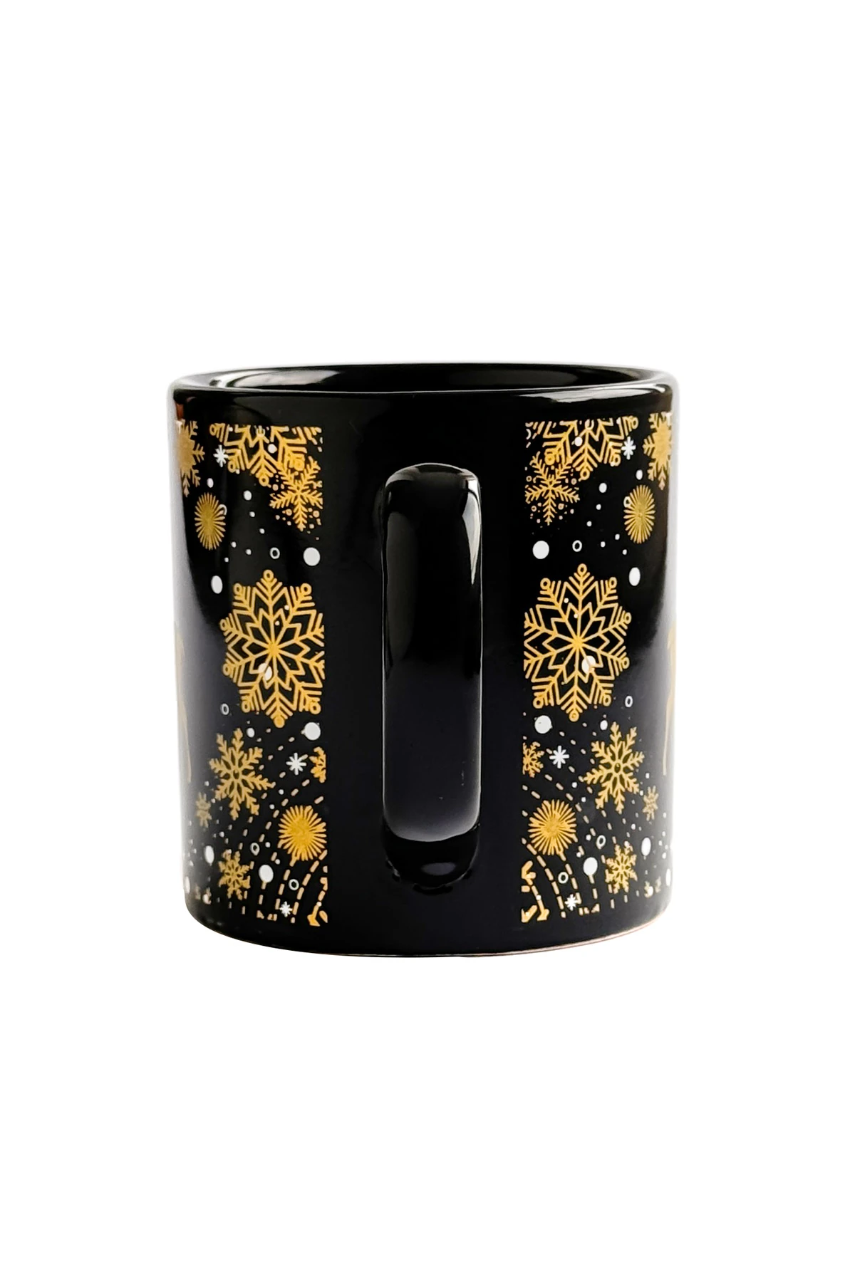 Geyik Desenli Seramik Altın Yaldızlı Yılbaşı Kupası