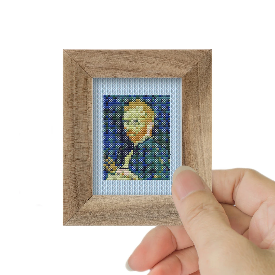 Van Gogh Otoportre  DMC Muline Çerçevesiz Mini Etamin Kiti
