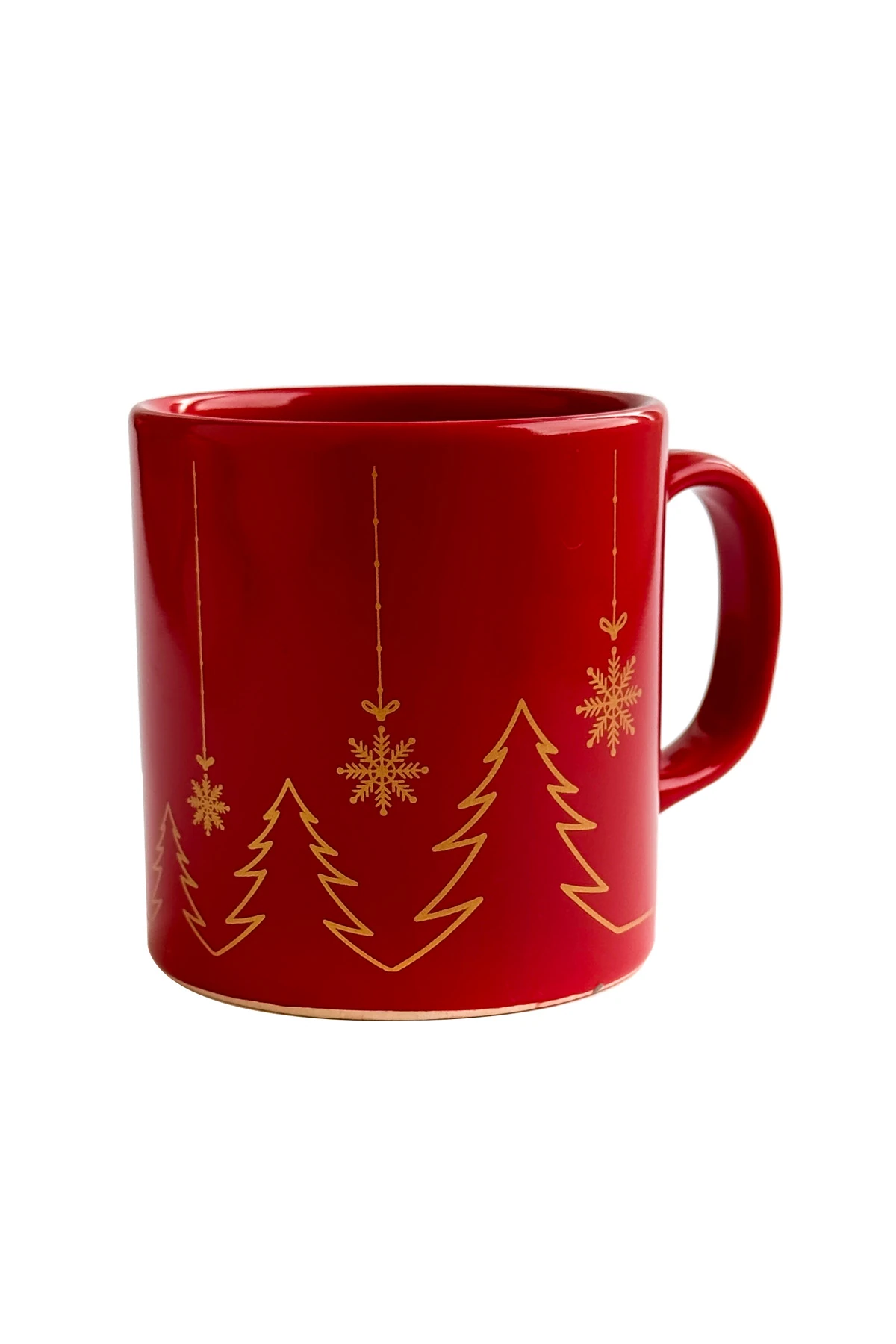 Geyik Desenli Seramik Altın Yaldızlı Yılbaşı Kupası