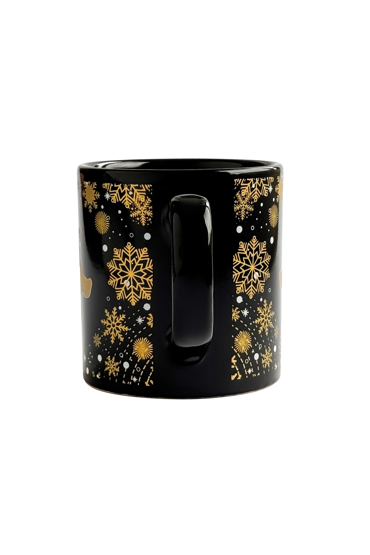 Kurabiye Adam Desenli Seramik Altın Yaldızlı Yılbaşı Kupası