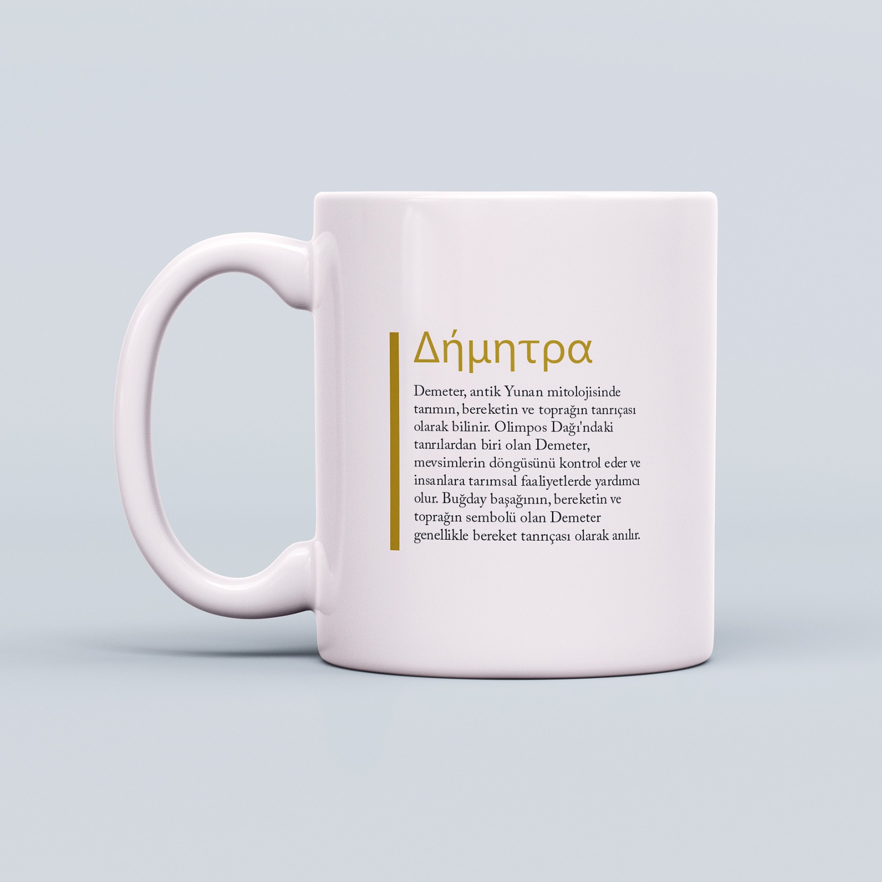Yunan Tanrıları Temalı 330ml Seramik Kahve Kupası – Demeter
