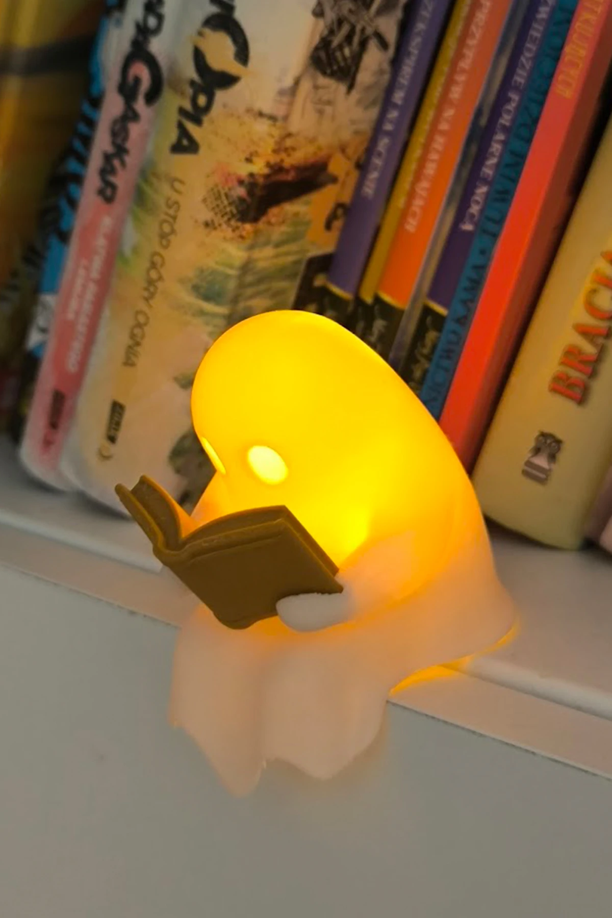 Cadılar Bayramı Ghost Reader Kitap Okuyan Sevimli Hayalet Gece Lambası