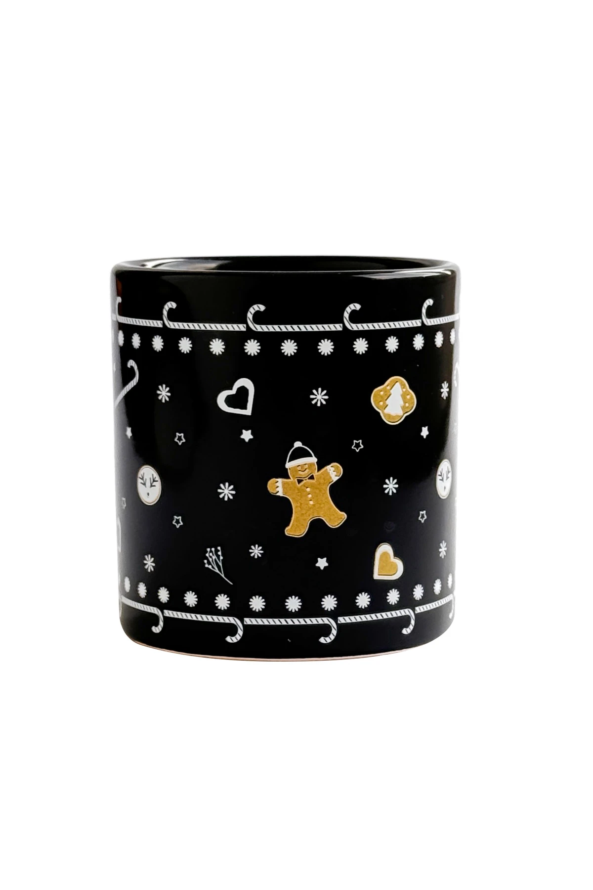 Yılbaşı Desenli Seramik Altın Yaldızlı Yılbaşı Kupası