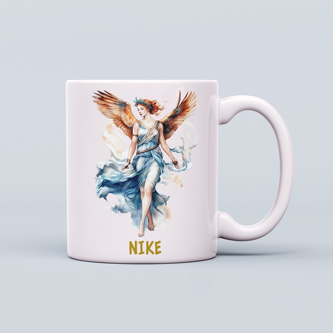 Yunan Tanrıları Temalı 330ml Seramik Kahve Kupası – Nike