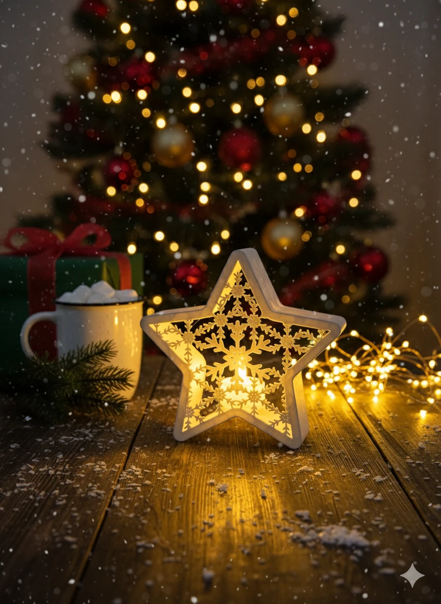 Işıklı Yılbaşı Süsü Yıldız 15cm