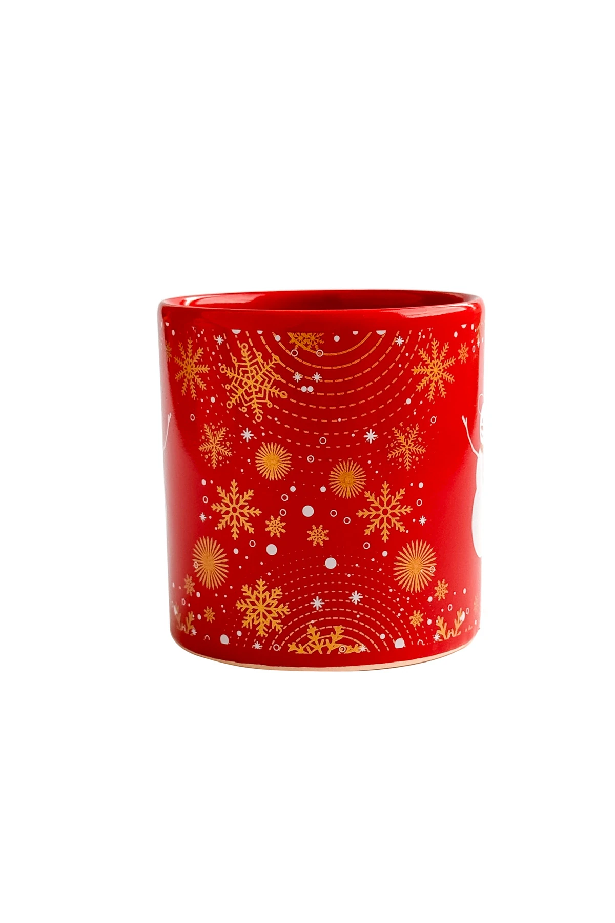 Noel Baba Desenli Seramik Altın Yaldızlı Yılbaşı Kupası