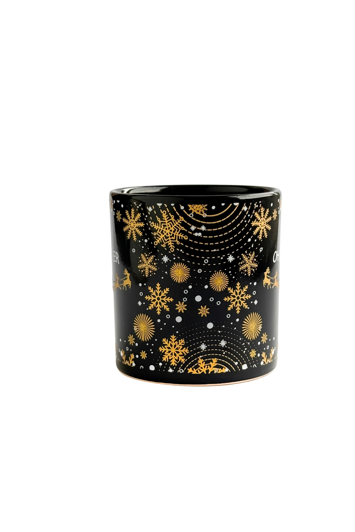 Geyik Desenli Oh My Deer Seramik Altın Yaldızlı Yılbaşı Kupası