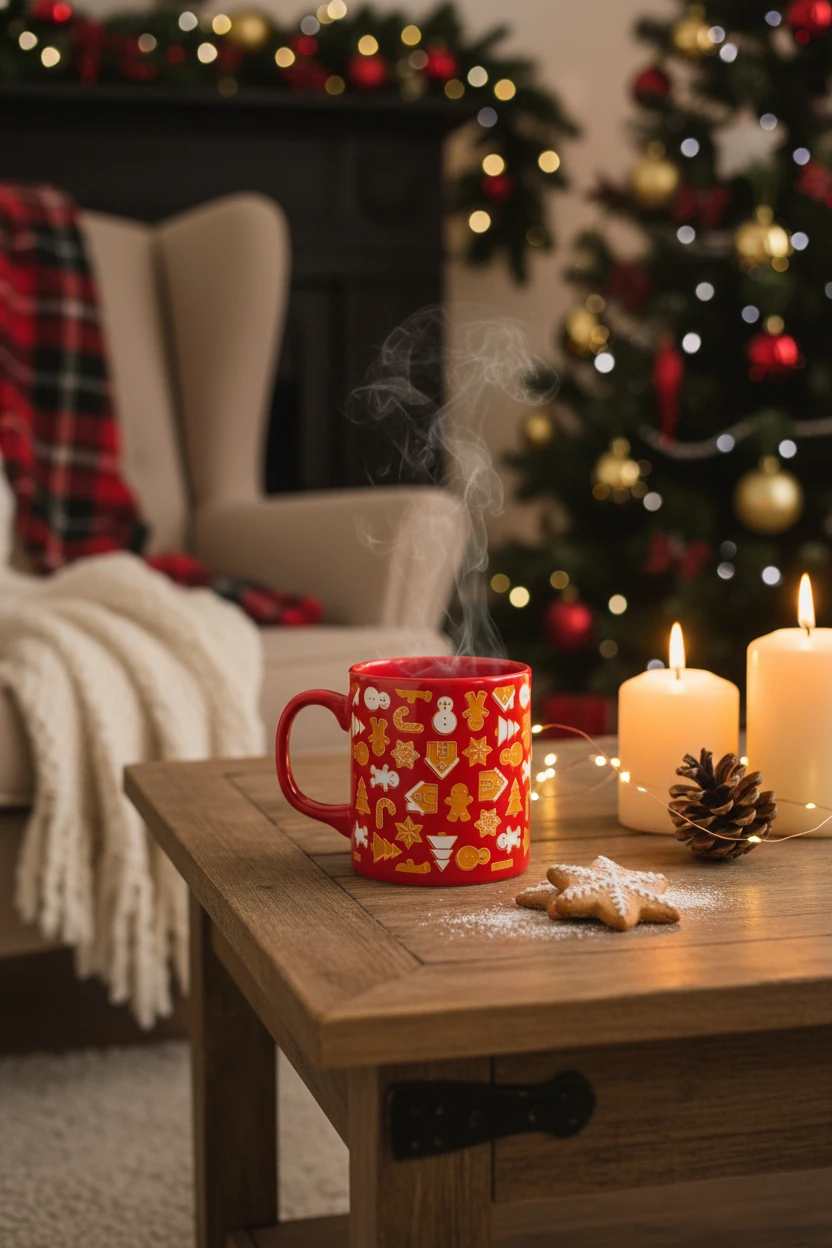 Seramik Altın Yaldızlı Yılbaşı Kupası