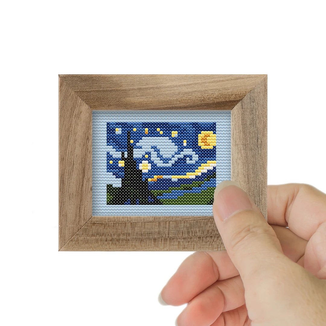 Yıldızlı Gece DMC Muline Çerçevesiz Mini Etamin Kiti