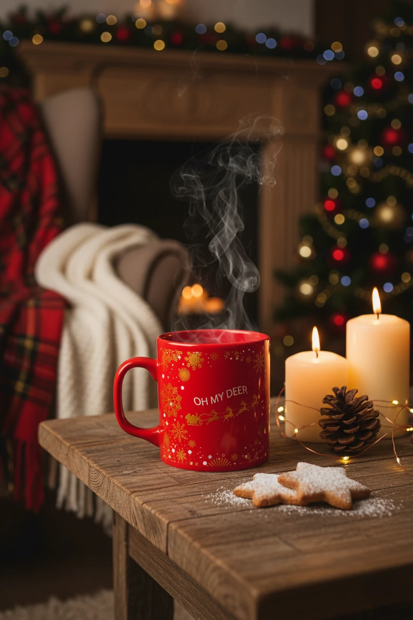 Oh My Deer Seramik Altın Yaldızlı Yılbaşı Kupası